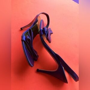 Park in Young purple leather sling backs